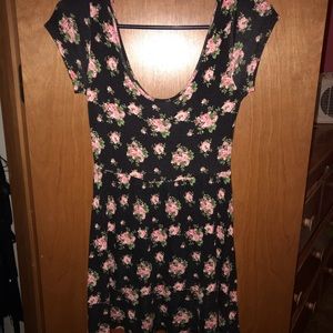 SCOOP NECK/ OFF THE SHOULDER FLOWER DRESS
